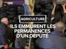 Les agriculteurs aveyronnais emmurent la permanence du député LFI Laurent Alexandre