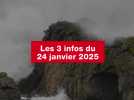 VIDEO. Les 3 infos du 24 janvier 2025