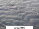 VIDÉO. La tour Eiffel dans les nuages filmée du ciel