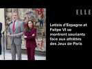 Letizia d'Espagne et Felipe VI se montrent souriants face aux athlètes des Jeux de Paris