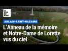 L'Anneau de la mémoire et Notre-Dame de Lorette vus du ciel