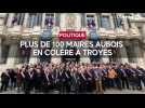 Plus de 100 maires aubois ont manifesté leur colère devant l'hôtel de ville de Troyes