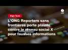 VIDEO. L'ONG Reporters sans frontières porte plainte contre le réseau social X pour fausses informations