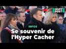 Emmanuel Macron et Anne Hidalgo se rendent devant l'Hyper Cacher, après un hommage à Charlie Hebdo