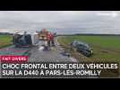 Choc frontal entre deux véhicules sur la D440 à Pars-lès-Romilly