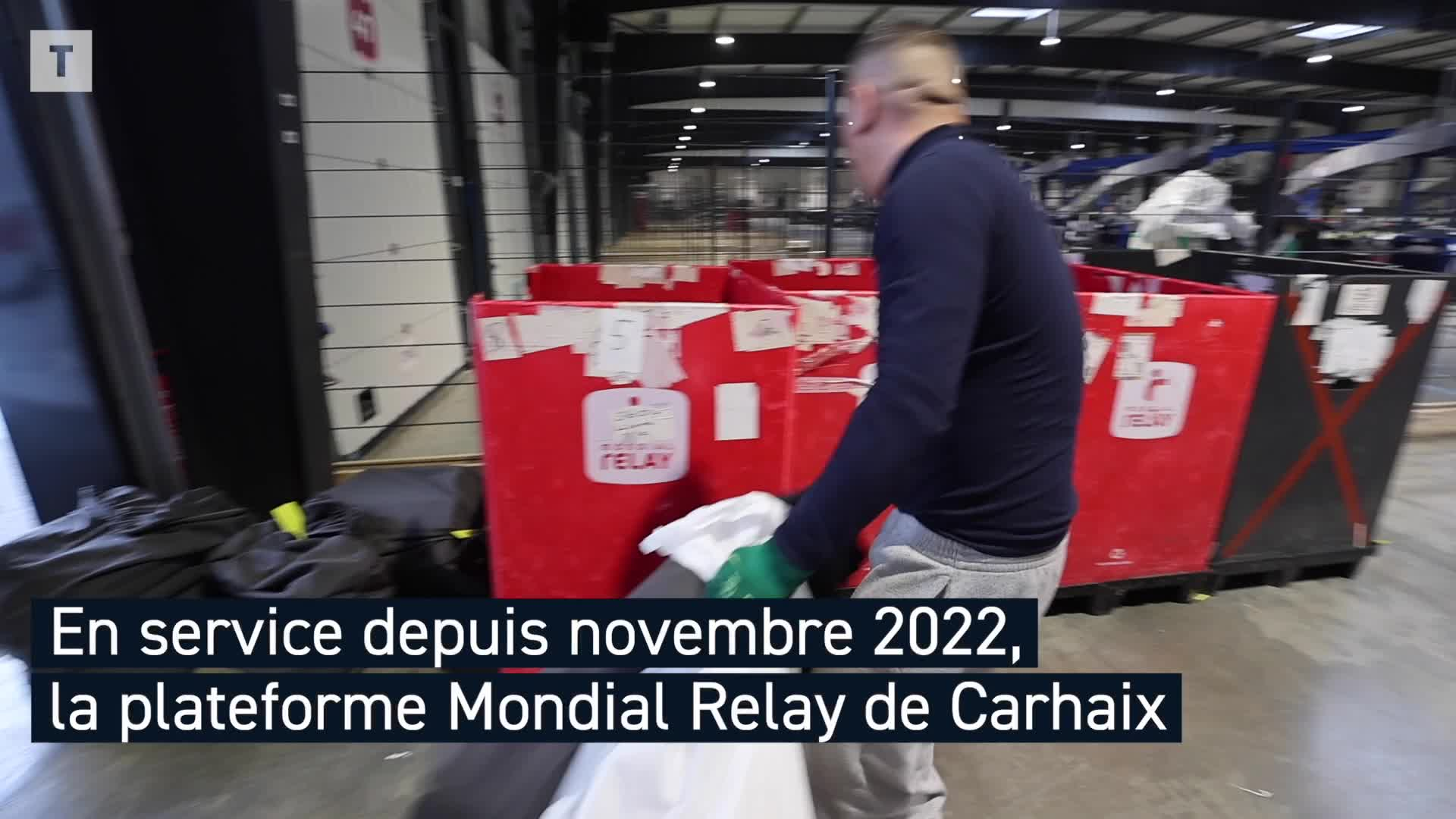 Boîtes de céréales, sacs-poubelle, cartons de bières : « On voit de tout comme emballage », confie la plateforme Mondial Relay de Carhaix [Vidéo]