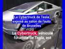 Le Cybertruck de Tesla exposé au salon de l'auto de Bruxelles