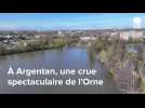 VIDÉO. La crue impressionnante de l'Orne, à Argentan, en partie vue du ciel