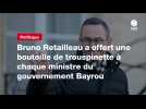 VIDEO. Bruno Retailleau a offert une bouteille de trouspinette à chaque ministre du gouvernement Bayrou