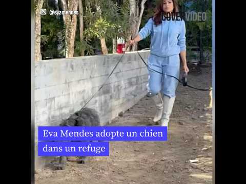 VIDEO : Eva Mendes prsente son nouveau chien adopt dans un refuge