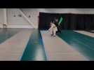 Wajid Beouch et Louna Cantrelle, champions des Hauts-de-France de sabre laser