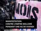 Manifestation contre l'empire Bolloré pendant une AG de Vivendi