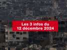 VIDEO. Les 3 infos du 12 décembre