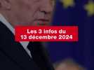 VIDEO. Les 3 infos du 13 décembre 2024