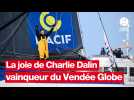 La joie de Charlie Dalin après sa victoire sur le Vendée Globe