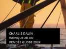 Charlie Dalin, vainqueur du Vendée Globe 2024 sur son imoca Macif Santé Prévoyance