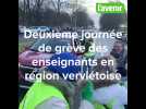 Mobilisation des enseignants au rond-point des vaches de Battice ce mardi matin