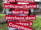 A Compiègne, des militants anticanal Seine-Nord investissent deux arbres