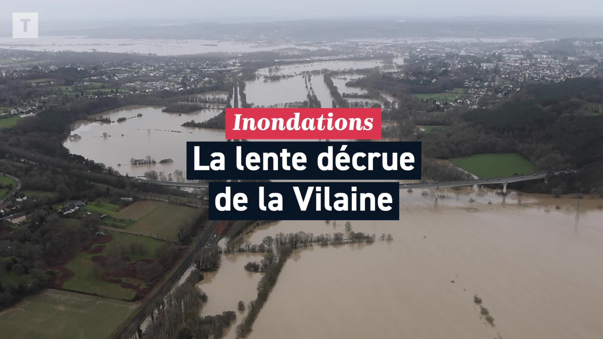 En Bretagne, la lente décrue de la Vilaine vue du ciel [Vidéo]