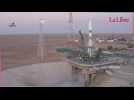 La fusée russe Soyouz décolle vers l'ISS avec deux Russes et un Américain à bord