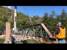 Vireux-Molhain: le démontage du pont de la Chiers a commencé