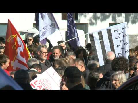 Protesters in western France march for wages and pensions