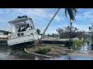 Hurricane Ian leaves boats stranded in a marina at Fort Myers