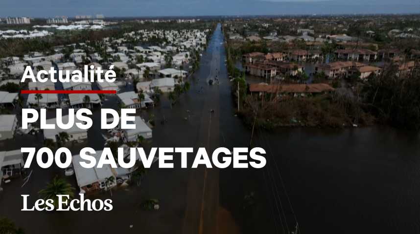 Illustration pour la vidéo Images de désolation en Floride, ravagée par l’ouragan Ian