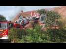 Sailly-sur-la-Lys : le feu couve sous la toiture d'une habitation