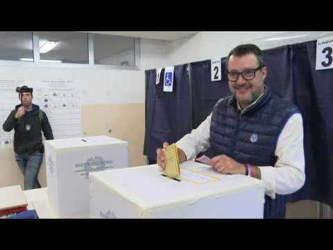 Italy election: League leader Matteo Salvini casts vote