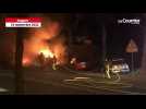 VIDÉO. Une voiture en feu à Angers, les pompiers interviennent