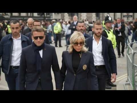 France's Macron arrives at Westminster Hall to pay respects to the queen