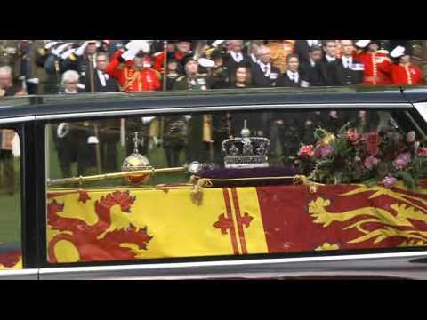 Queen Elizabeth II's coffin leaves for Windsor in hearse