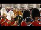 Procession of Queen Elizabeth II's coffin down Whitehall