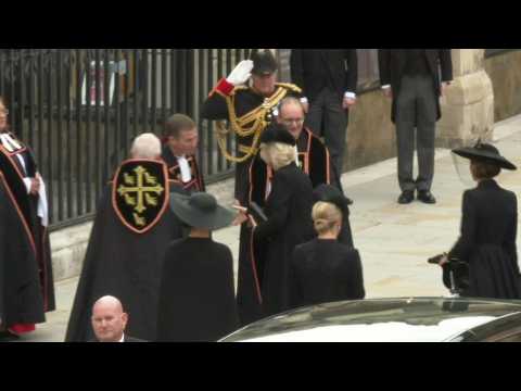 Royals arrive at Westminster abbey for Queen's funeral