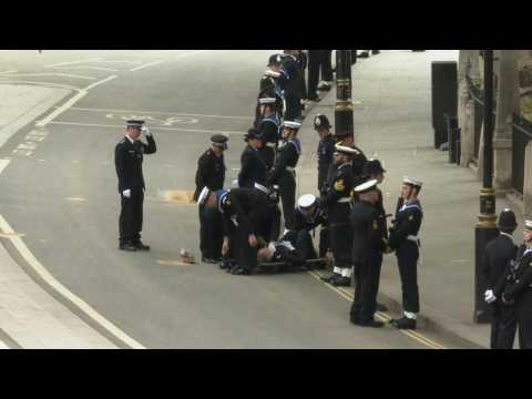 Navy sailor faints outside Westminster Abbey ahead of Queen's funeral