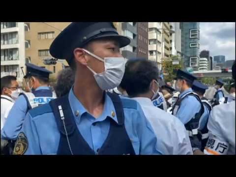 Hundreds of people protest Japan's Abe state funeral