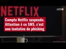 VIDÉO. Compte Netflix suspendu : Attention à ce SMS, c'est une tentative de phishing
