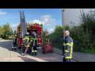 Les pompiers volontaires d'Hirson en formation incendie