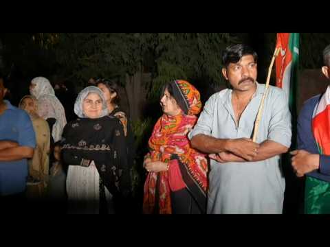 Hundreds of Imran Khan supporters gather in front of hospital