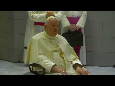 Pope Francis arrives at Our Lady of Arabia Cathedral