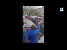 Chants et cris de victoire à l'arrivée de militaires ukrainiens dans Kherson