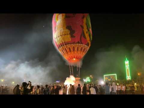 Myanmar's hot air balloon festival lights up the sky