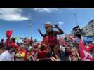 Party atmosphere reigns on Copacabana beach for Lula supporters