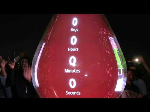 The countdown clock of the Qatar World Cup strikes 0