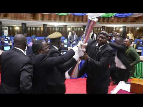 Sierra Leone MPs brawl in parliament over electoral reform