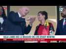 Belgique-Canada: la ministre Hadja Lahbib porte un brassard 