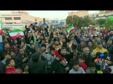 Iranians celebrate following WC win against Wales