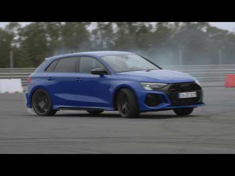 Audi RS 3 Sportback performance edition in Nogaro Blue Drift