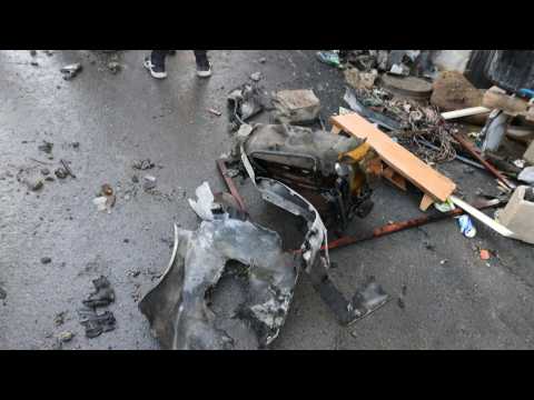 Palestinians gather at scene after explosion in West Bank